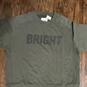 AERIE SWEATSHIRT. OLIVE GREEN
